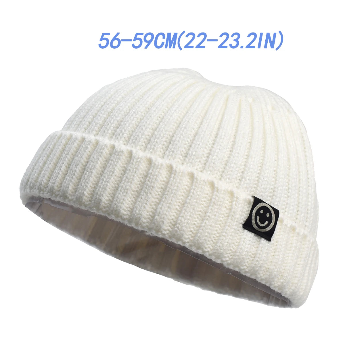 Gorro de punto estilo hip hop para hombre y mujer, gorro de invierno cálido, sin ala, holgado, con puños, estilo pescador