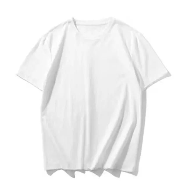 Camisetas de verano 100 % algodón para hombre, camisetas informales de manga corta de algodón liso con cuello redondo, camisetas suaves, camisetas básicas holgadas para hombre