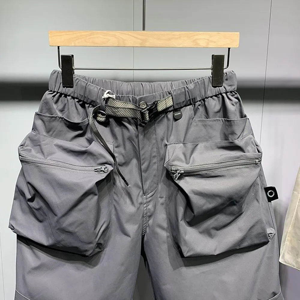 Pantalones casuales para hombre, moda urbana de verano 2024, ropa de trabajo sencilla, pantalones harén de cintura media, nuevos pantalones cortos sueltos, finos y únicos de alta calidad para hombres