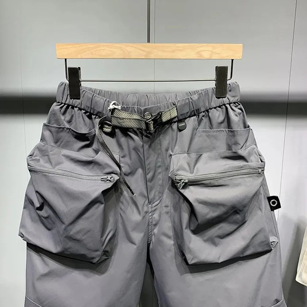 Pantalones casuales para hombre, moda urbana de verano 2024, ropa de trabajo sencilla, pantalones harén de cintura media, nuevos pantalones cortos sueltos, finos y únicos de alta calidad para hombres