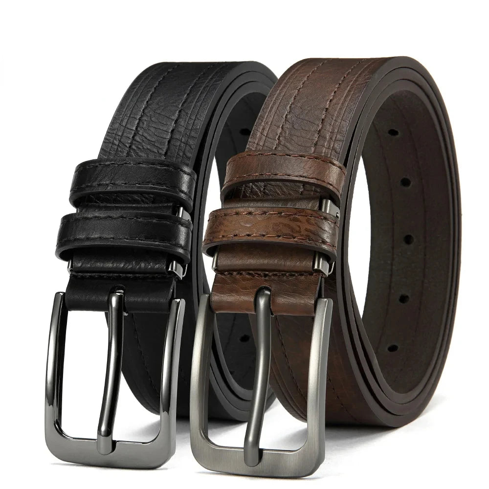 Men's Leather Fashion Classic Belt Metal Pin Buckle Casual Cowhide Men's Vintage Jean's Belts Gifts Belt for Women