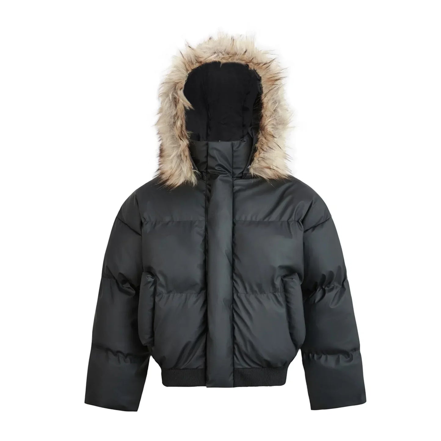 MADE EXTREME Removable Hooded Puffer Jacket Thickened Warm Premium Sense Hair Collar Parkas