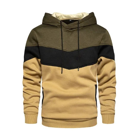 Sudadera con capucha de patchwork para hombre, ropa deportiva informal para exteriores, moda urbana, sudadera con capucha térmica de polar para hombre, otoño invierno, color negro