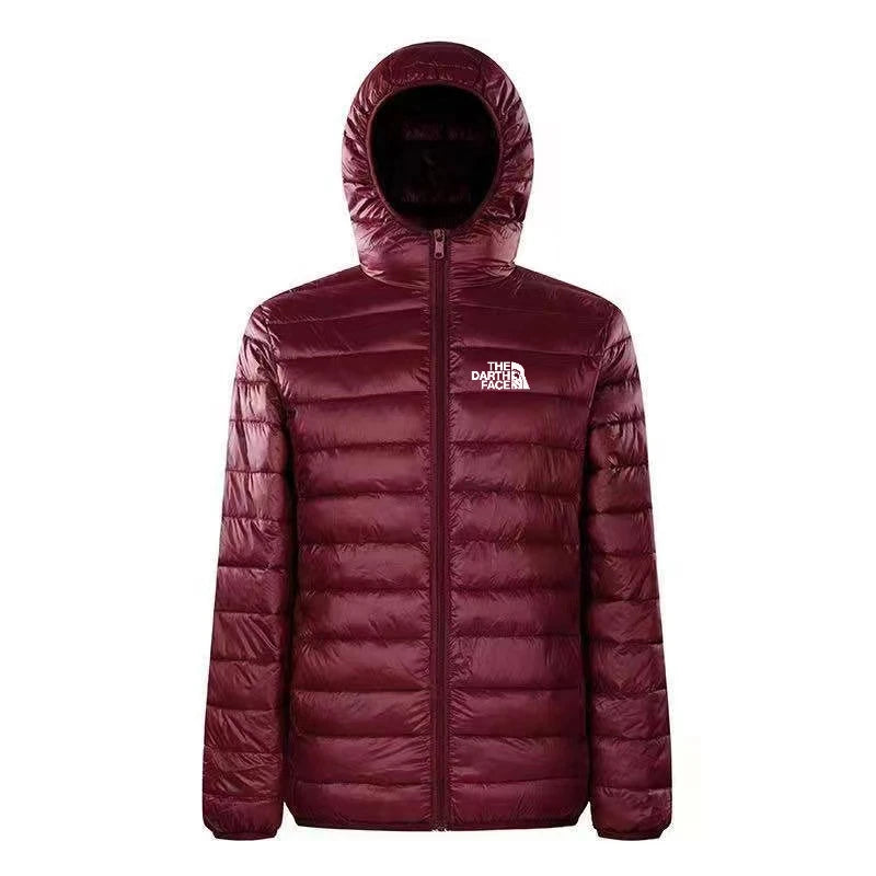 2024Winter New  Men's Coat Warm and Comfortable Zipper Hooded Fashion Print Outdoor Sports Simple Atmospheric Street