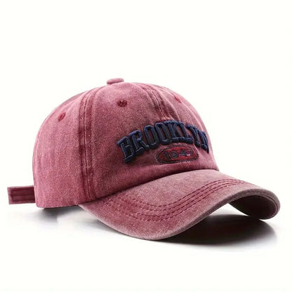 Gorra de béisbol retro vintage de algodón para hombres y mujeres, gorra de mezclilla con letras bordadas, gorra de algodón con parte superior suave, gorras casuales retro unisex