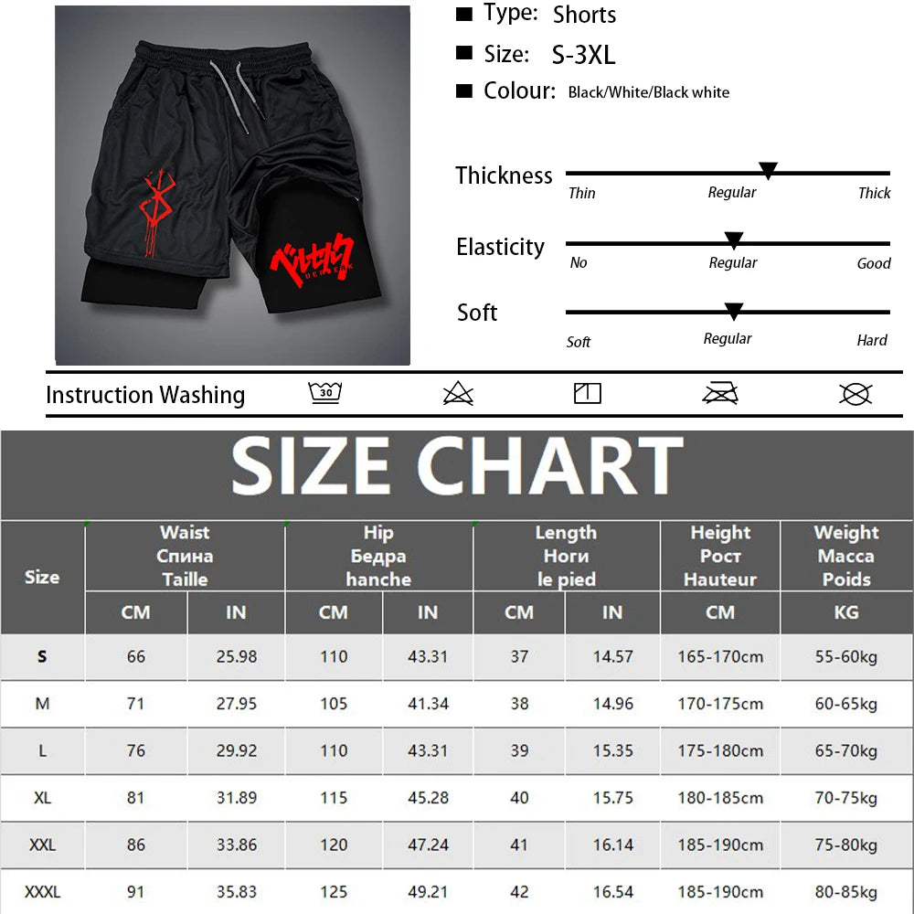 2 in 1 Compression Shorts for Men Gym Workout Running Shorts with Phone Pockets Athletic Quick Dry Activewear