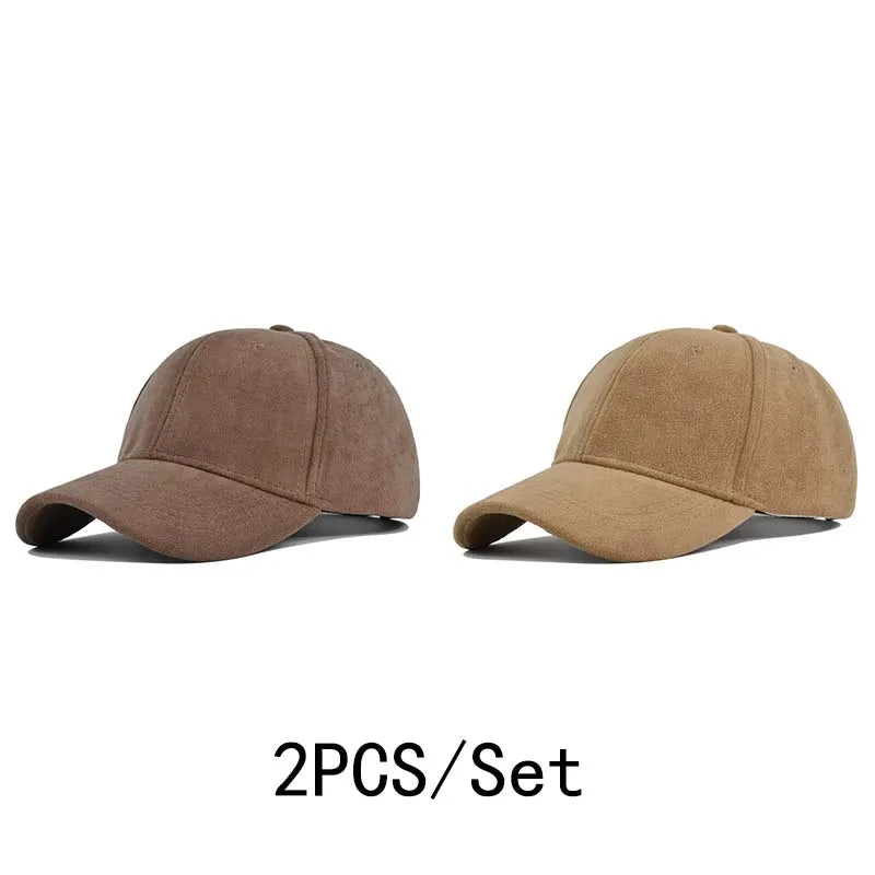 Gorras de béisbol de gamuza de moda para hombres y mujeres, gorras de béisbol de estilo retro con visera ajustable, estilo hip hop, unisex, para otoño e invierno