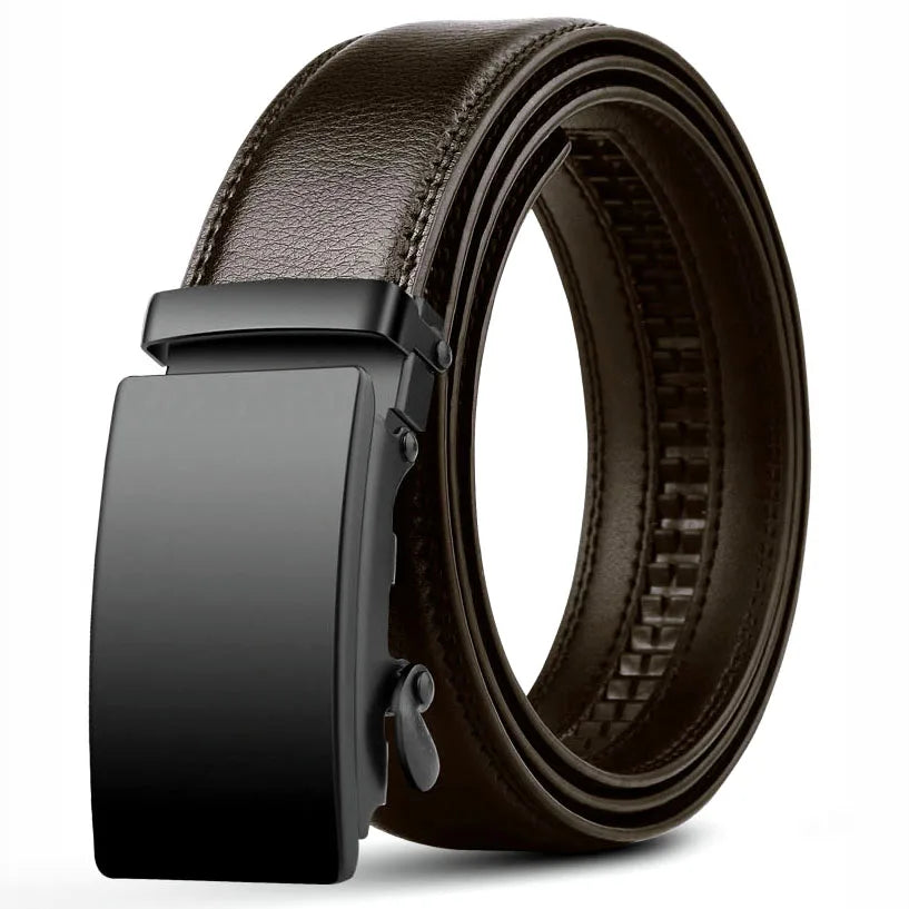 Famous Brand Business Belt Men Top Quality PU Luxury Leather Waist Strap Black Male Automatic Buckle Jeans Belts for Men