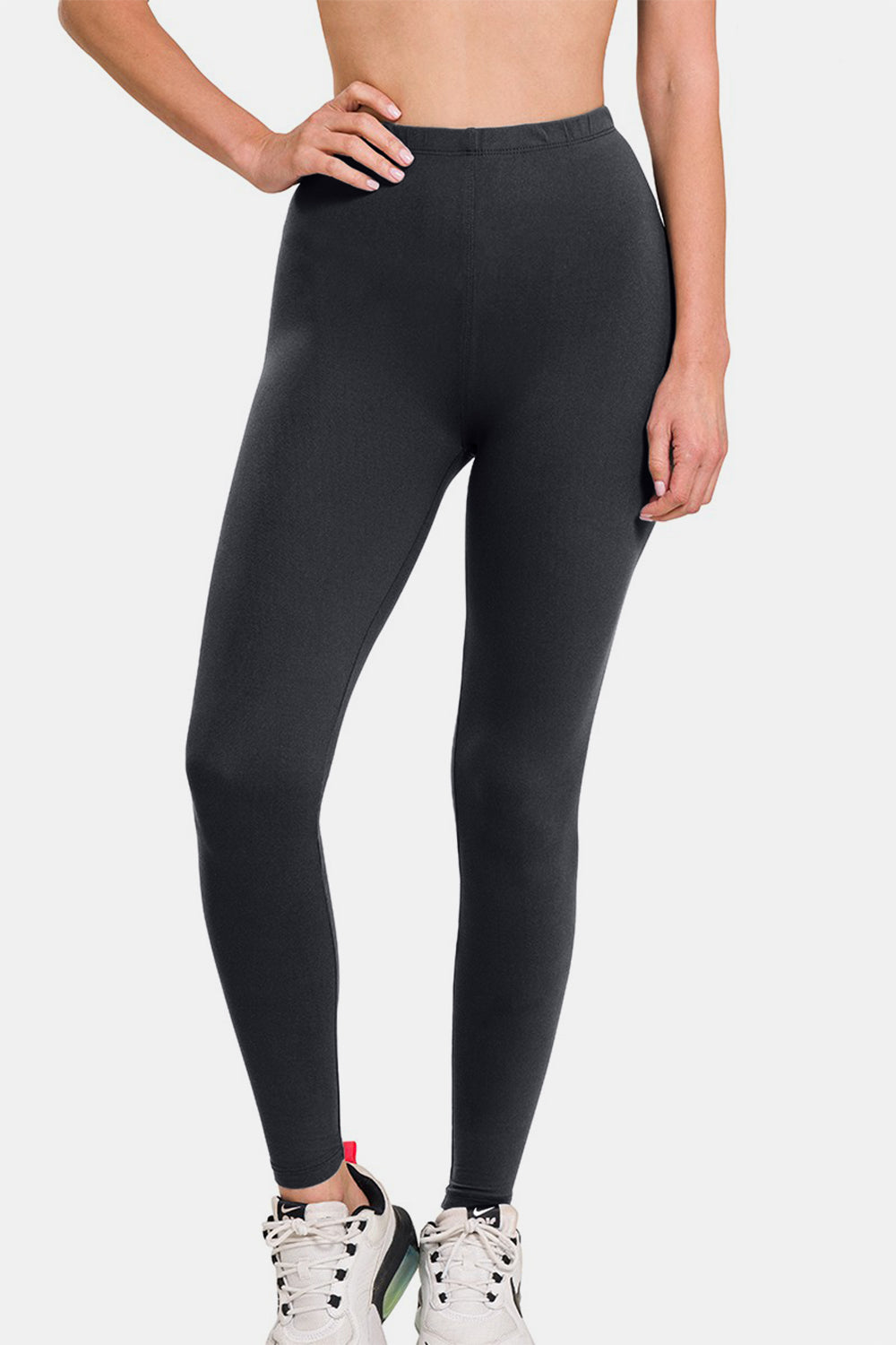 Leggings de cintura alta de microfibra prémium de Zenana